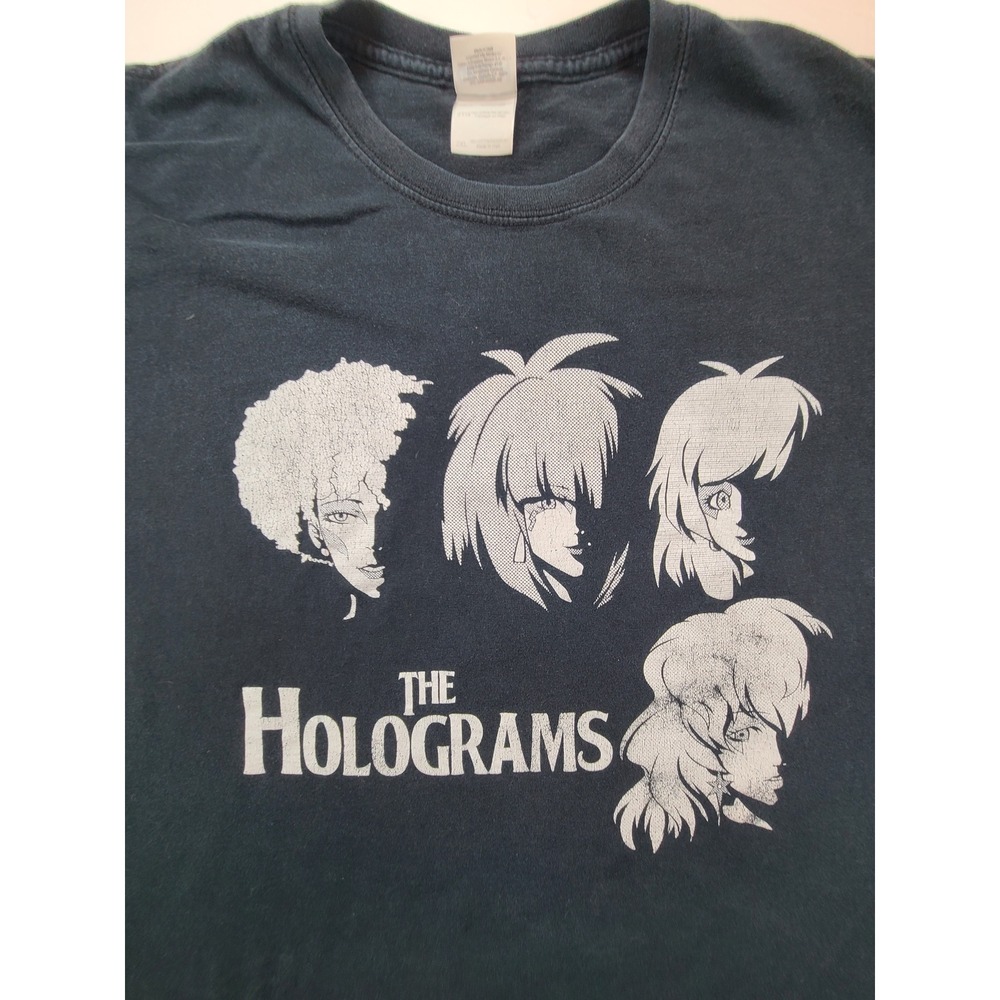 Jem and the‎ Holograms Mens 2XL T Shirt Black Graphic Cartoon TV Band Retro